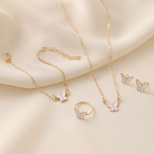 Butterfly Jewelry Set - Bracelet
Necklace Ring Earrings Gift Set For Women